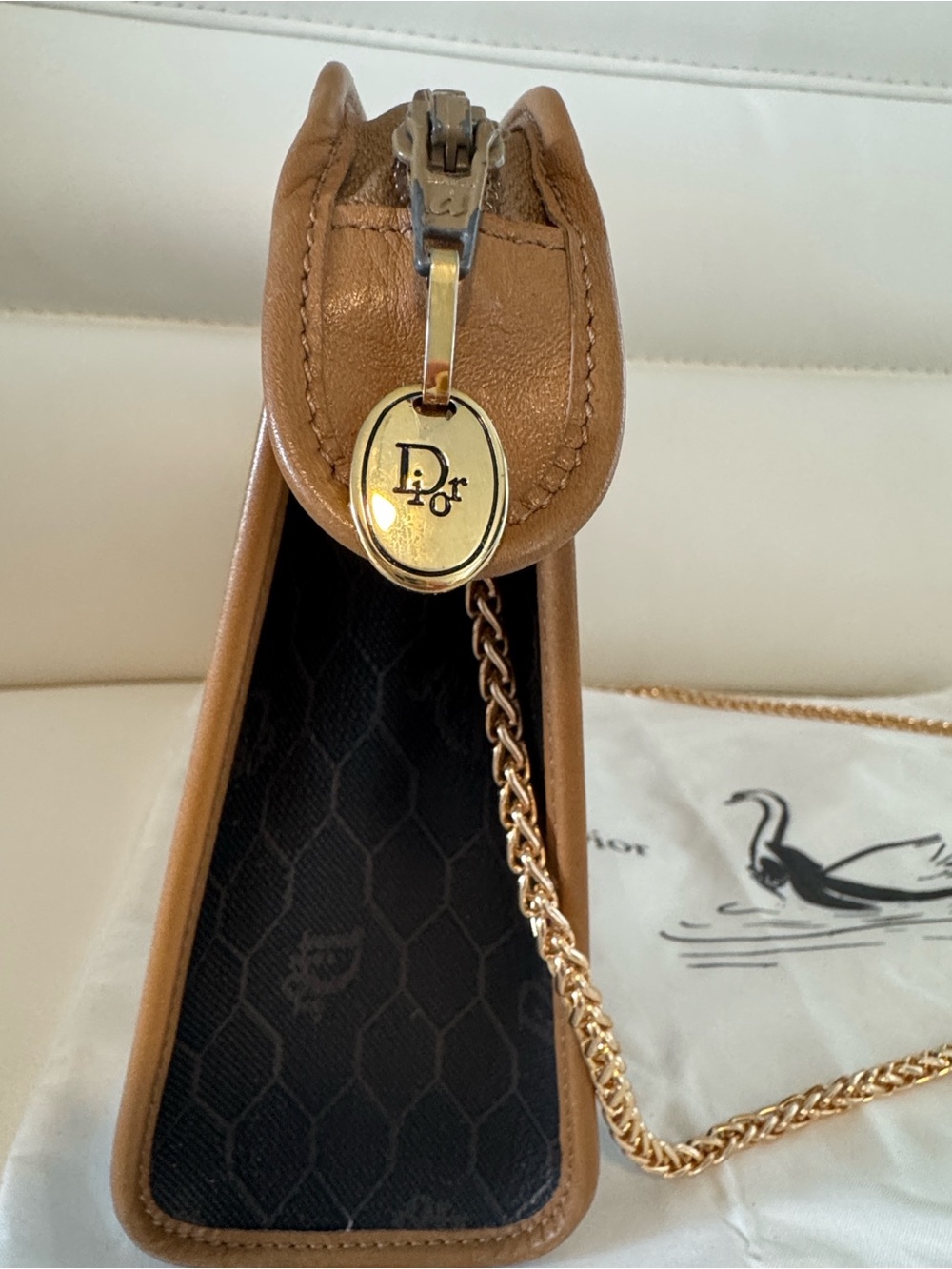 Christian Dior Authentic VTG Honeycomb Clutch Conversion Chain Bag w/Dust Bag - Picture 8 of 14